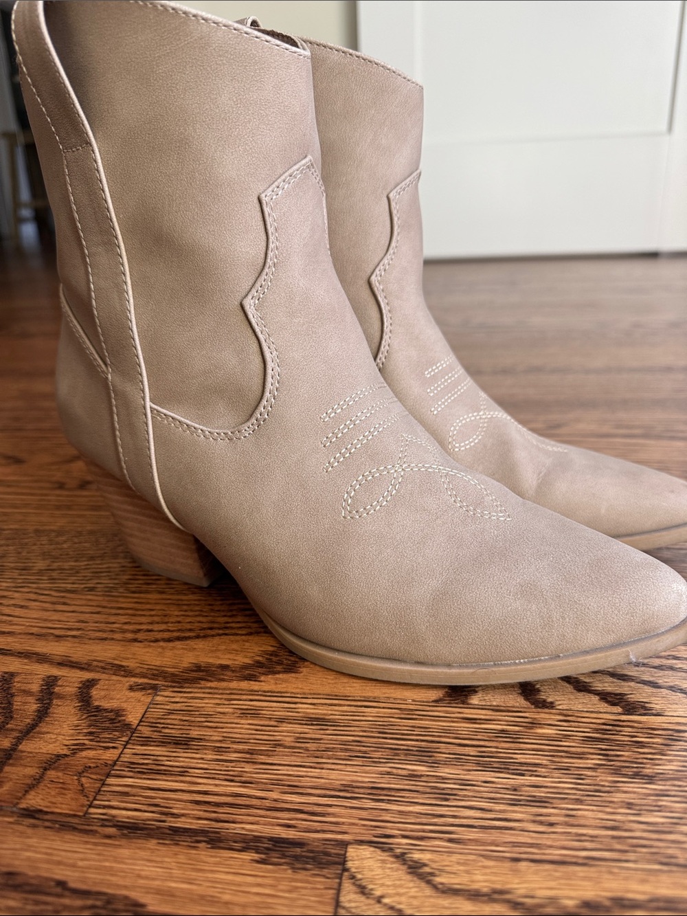 Rachel Zoe Taupe Suede Western Ankle Boots - Picture 2 of 7